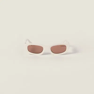 Miu Miu Miu Glimpse Sunglasses In White