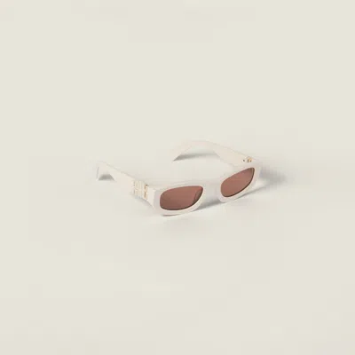 Miu Miu Miu Glimpse Sunglasses In White
