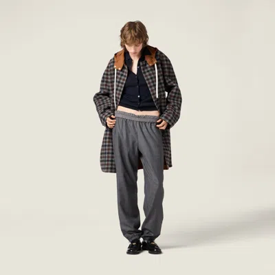 Miu Miu Openwork Cashmere Knitwear With Ribbed Cuffs And Hem In Blue