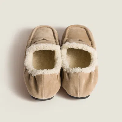 Miu Miu Ruches Suede Loafers In Multi