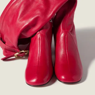 Miu Miu Nappa Leather Boots With Buckle In Multi