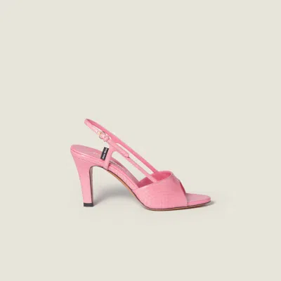 Miu Miu Ayer Snake Slingback Sandals In Pink