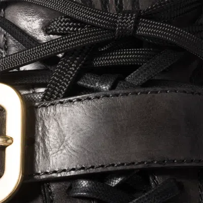 Miu Miu Leather Sneakers With Buckle In Black