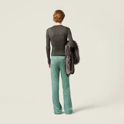 Miu Miu Lurex Pants In Green