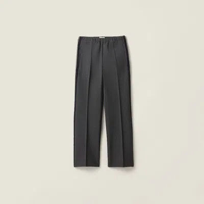 Miu Miu Knit Trousers With Side Stripe Detail In Black