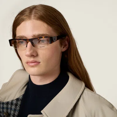 Miu Miu Reversible Single-breasted Twill And Houndstooth Check Trench Coat In Gray