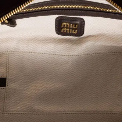 Miu Miu Arcadie Padded Suede Top-handle Bag In Brown