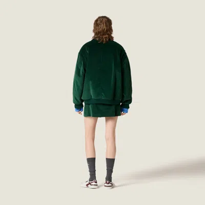 Miu Miu High Waist Mini Skirt Front Pleats In Green