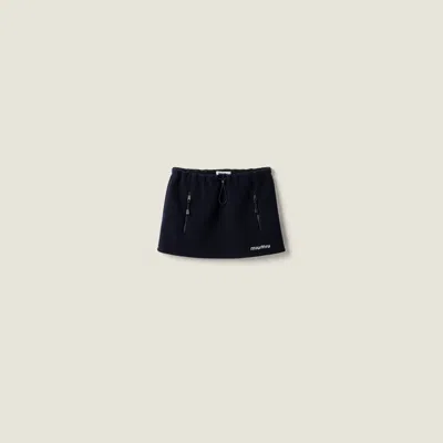 Miu Miu Drawstring Mini Skirt In Black