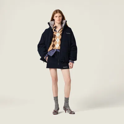 Miu Miu Drawstring Mini Skirt In Black