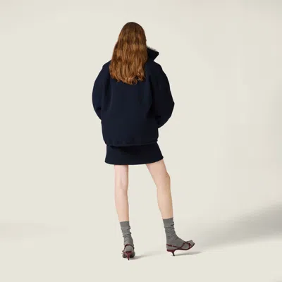 Miu Miu Midnight Blue Polyester Blend Down Jacket In Blue