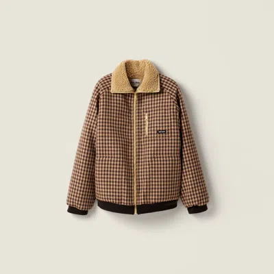 Miu Miu Fleece-lined Checked Blouson Jacket