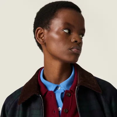 Miu Miu Checked Twill Blouson Jacket In Black