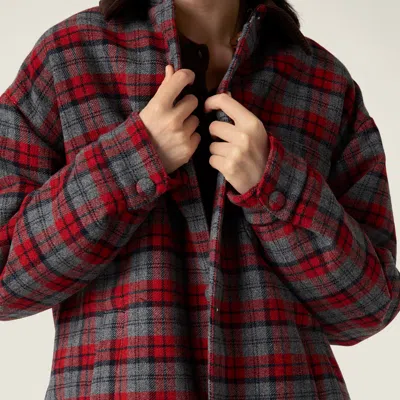 Miu Miu Medium-weight Plaid Check Down Jacket In Brown