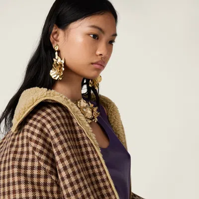 Miu Miu Fleece-lined Checked Blouson Jacket