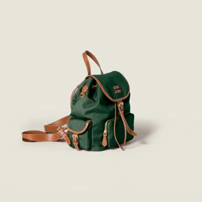 Miu Miu Canvas And Leather Backpack