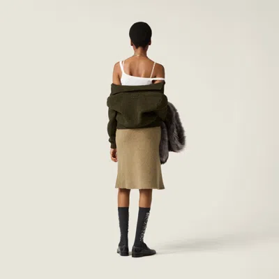 Miu Miu Wool Cardigan In Green