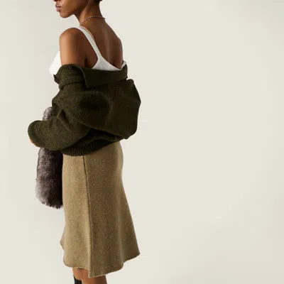 Miu Miu Wool Cardigan In Green