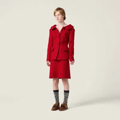 Miu Miu Mohair Skirt In Red