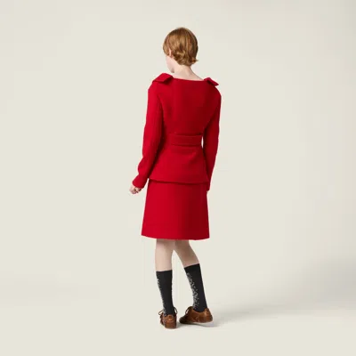 Miu Miu Mohair Skirt In Red
