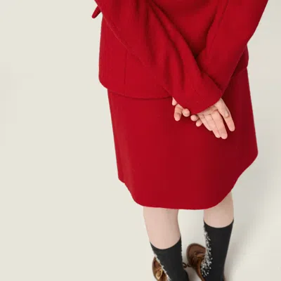 Miu Miu Mohair Skirt In Red