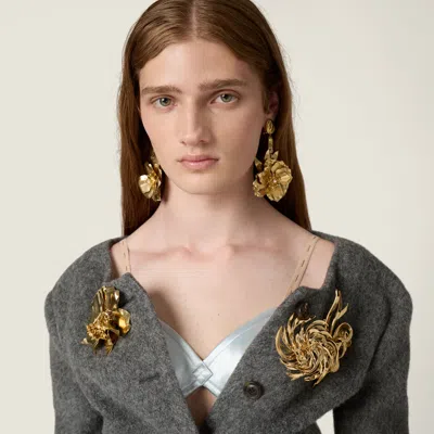 Miu Miu Light Shetland Wool Jacket In Gray