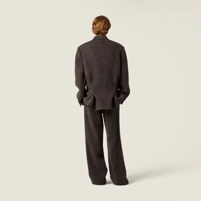 Miu Miu Light Shetland Wool Pants In Black