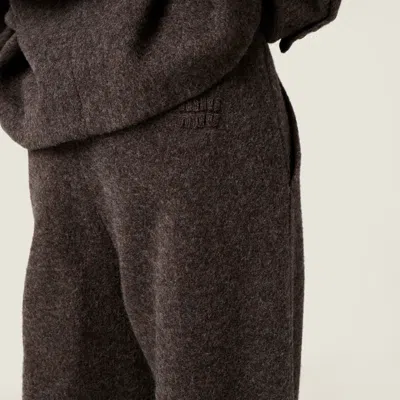 Miu Miu Light Shetland Wool Pants In Black