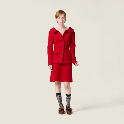 Miu Miu Mohair And Wool Jacket In Red