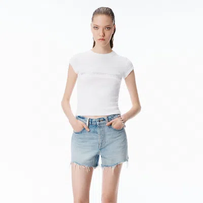 Alexander Wang Crystal Hotfix Logo Cotton Baby T-shirt Clothing In White