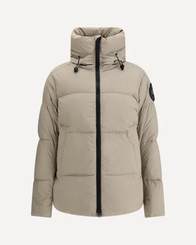 Canada Goose Matte Finish Puffer Jacket With High Collar In Neutral