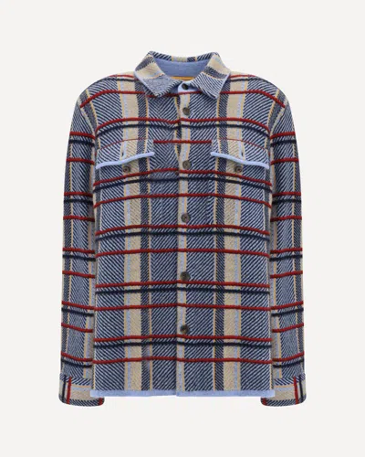 Guest In Residence Plaid Work Shirt Heather Blue Combo In Blue