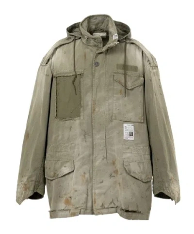 Miharayasuhiro Distressed Field Puffer Jackets Green In Green