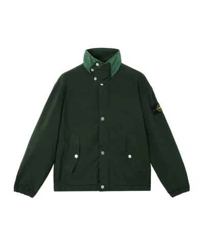Stone Island Coach Jacket With Anti-drop And Snap Pockets In Green