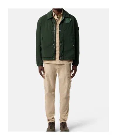 Stone Island Coach Jacket With Anti-drop And Snap Pockets In Green