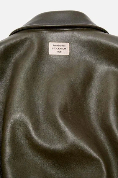 Acne Studios Lavia Oversized Padded Waxed-leather Bomber Jacket In Black