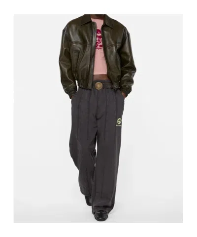 Acne Studios Lavia Oversized Padded Waxed-leather Bomber Jacket In Black