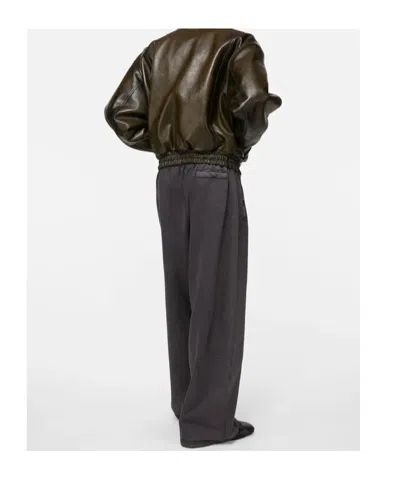Acne Studios Lavia Oversized Padded Waxed-leather Bomber Jacket In Black
