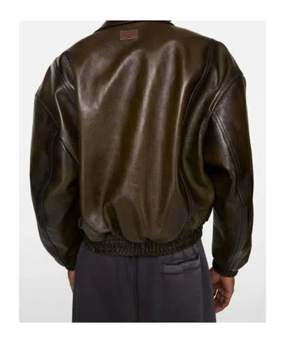 Acne Studios Lavia Oversized Padded Waxed-leather Bomber Jacket In Black