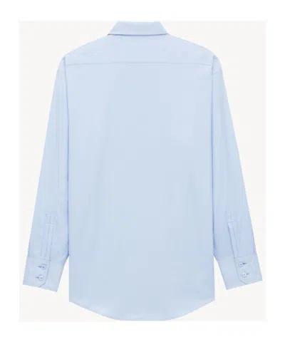 Saint Laurent Oxford Shirt Long Sleeves Button Cuffs Hem In Blue
