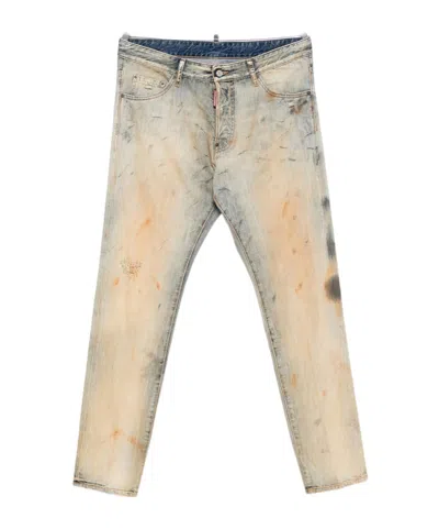 Dsquared2 Cool Guy Faded-effect Paint-splatter Jeans In Blue