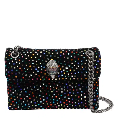 Kurt Geiger Mini Velvet Kensington Crossbody Bag In Black