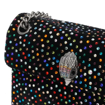 Kurt Geiger Mini Velvet Kensington Crossbody Bag In Black