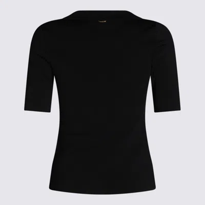 Twinset Pull Polo Avec Boutons Bijoux In Black