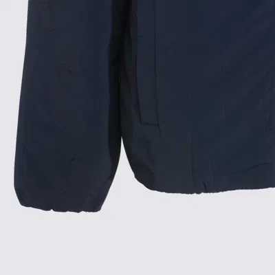 K-way Hooded Jacket With Side Pockets And Cuffs In Blue