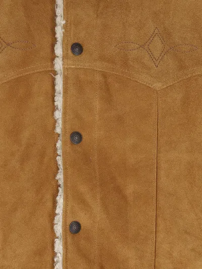 Levi's Suede Jacket With Shearling Collar Levis In Brown
