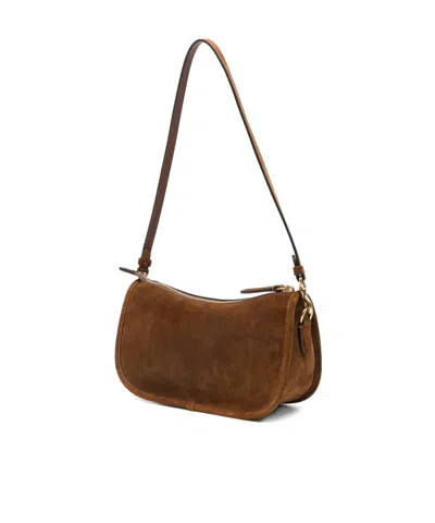 Coach Suede Shoulder Bag Chain Detail In Brown