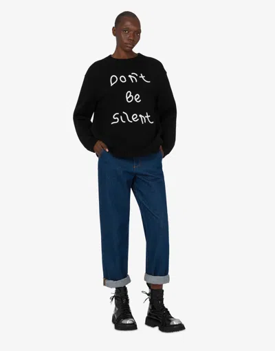 Moschino Knit Sweater With Classic Silhouette In Black