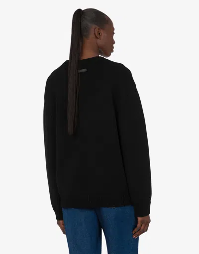Moschino Knit Sweater With Classic Silhouette In Black