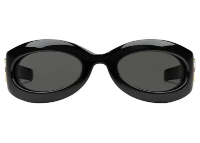 Pre-owned Gucci Women's  Geometricframe Sunglasses In Shiny Black (705327 J1691 1012)